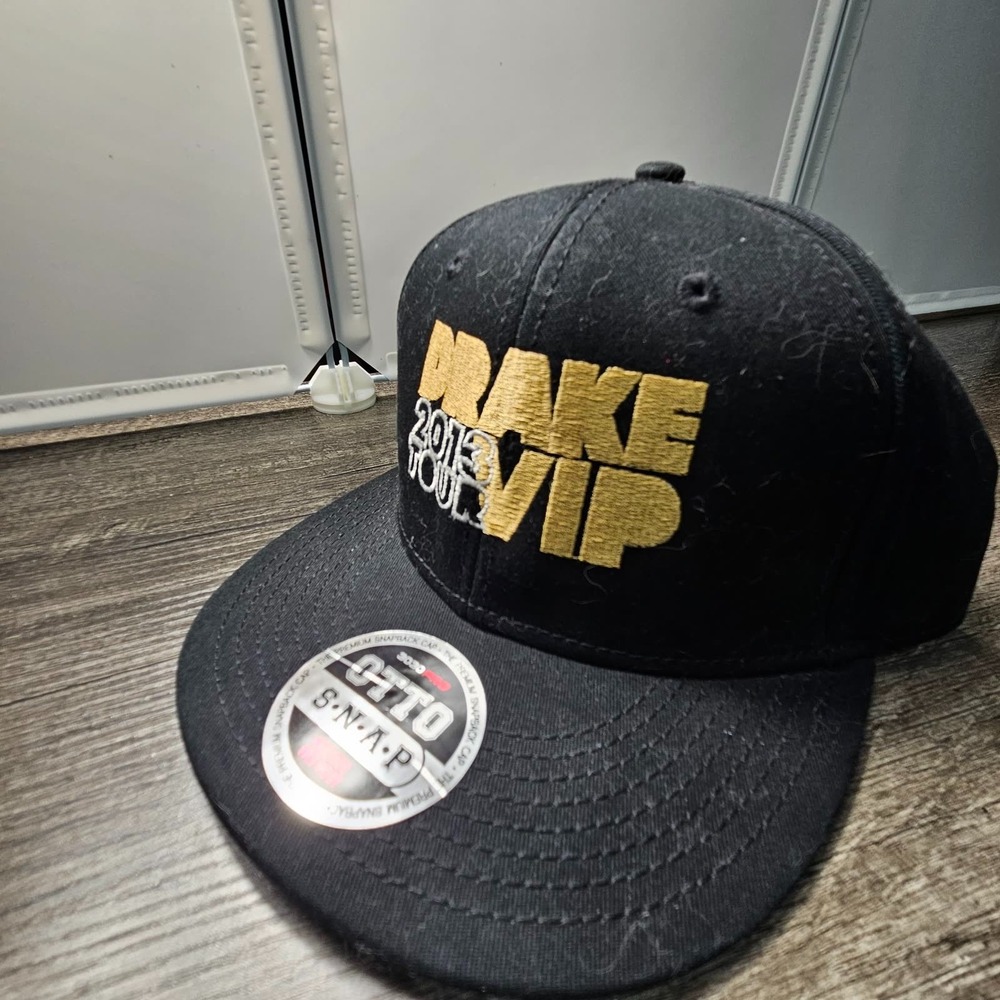 Drake 2013 VIP Tour Snapback Hat Would You Like A Tour OTTO Black Gold Rap